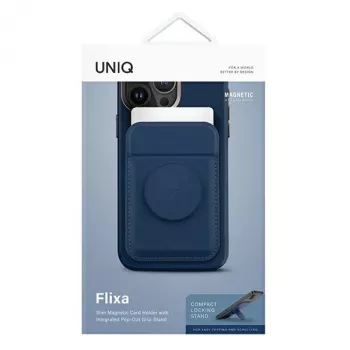 Magnetický peněženkový stojánek UNIQ Flixa pro MagSafe iPhone série 12-15, Navy Blue