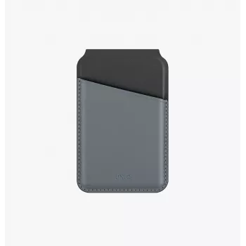 Magnetická peněženka UNIQ Lyden DS s RFID a stojánkem na telefon Canary Yellow / Flint Grey