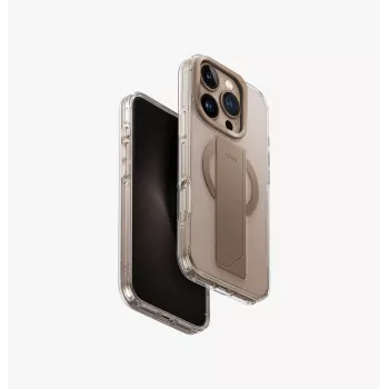 Pouzdro UNIQ Heldro Max pro iPhone 16 Pro 6,3 inch MagClick Charging taupe gold