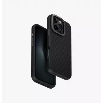 Pouzdro UNIQ Keva Max Magclick s nabíjením pro iPhone 16 Pro 6,3 inch - černá carbon