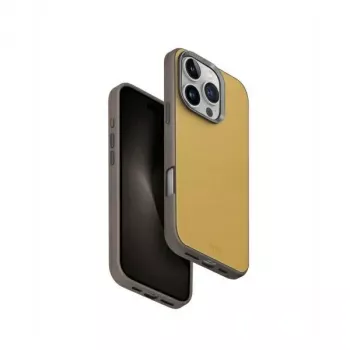 Pouzdro UNIQ Lyden DS MagClick s nabíjením pro Apple iPhone 16 Pro 6,3 inch, žlutošedá
