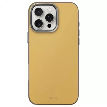Pouzdro UNIQ Lyden DS MagClick s nabíjením pro Apple iPhone 16 Pro 6,3 inch, žlutošedá