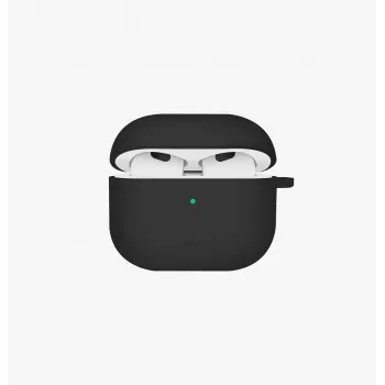 UNIQ Nexo pouzdro pro AirPods 4 s háčky na uši, silikon, černé