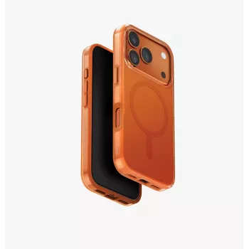 UNIQ Clario pouzdro pro iPhone 17 Pro, MagClick Charging, oranžové