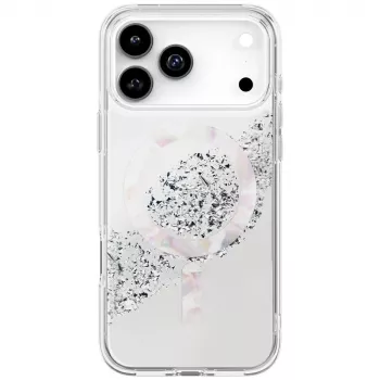 UNIQ Coehl Crystelle pouzdro pro Apple iPhone 17 Pro Max, magnetické nabíjení, stříbrné