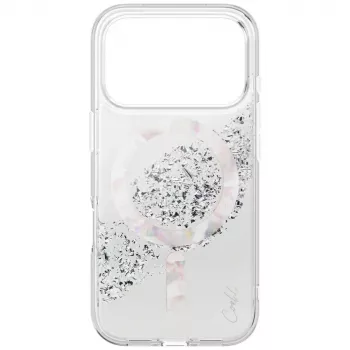 UNIQ Coehl Crystelle pouzdro pro Apple iPhone 17 Pro Max, magnetické nabíjení, stříbrné