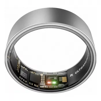 Chytrý prsten ULTRAHUMAN Ring Air pro muže a ženy - wearable pro sledování spánku a kondice - tepová frekvence - Raw Titanium, velikost 10