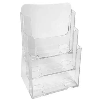 Exacompta A4 pultový stojan se 3 přihrádkami, polystyren, transparentní, 155 x 237 x 339 mm (74158D)