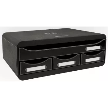 Zásuvkový box Exacompta TOOLBOX MINI se 4 zásuvkami, A4, 355 x 270 x 134 mm, černý (319714D)