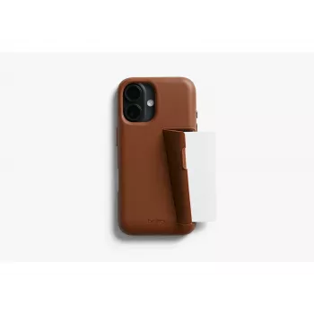 Bellroy kožené pouzdro s kapsou na karty pro iPhone 16 Plus, hnědé