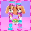 Dětské podkolenky MADMIA Paw Patrol Skye s 3D plyšovými ušima - růžová/modrá/bílá
