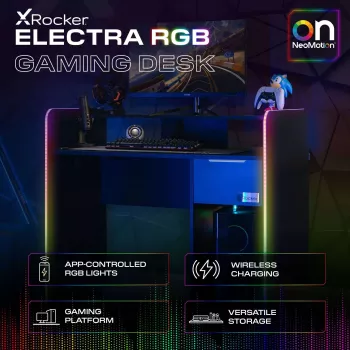 X Rocker 2023269 herní stůl s LED, černý