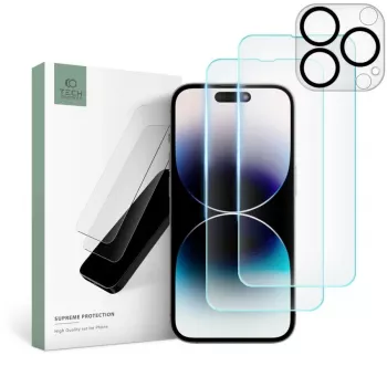 Ochranná fólie z tvrzeného skla TECH-PROTECT Supreme Set pro Apple iPhone 14 Pro Max, čirá