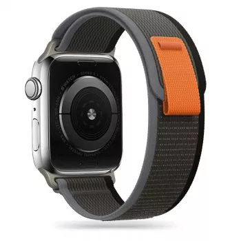 TECH-PROTECT Nylon Apple Watch 4 / 5 / 6 / 7 / 8 / SE / Ultra (42 / 44 / 45 / 49 mm) černá/oranžová