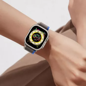 TECH-PROTECT Nylon Apple Watch 4 / 5 / 6 / 7 / 8 / SE / Ultra (42 / 44 / 45 / 49 mm) černá/oranžová
