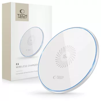 TECH-PROTECT QI15W-C1 bezdrátová nabíječka 15W bílá