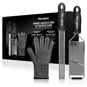 Microplane Gourmet struhadlo sada + ochranná rukavice
