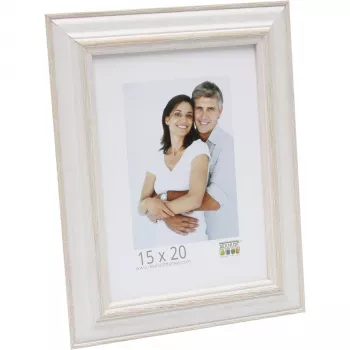 Deknudt S221H1 15x20 dřevěný fotorámeček bílý s béžovou