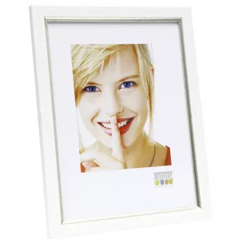 Deknudt S46AF1 samostatný fotorámeček 13x18 cm stříbrný MDF plast bílé pasparta