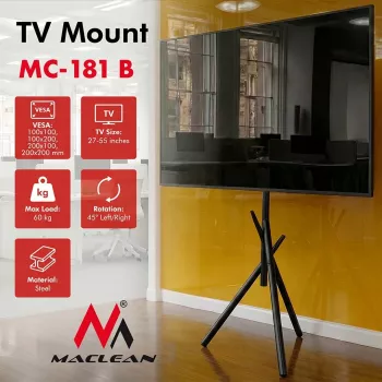 Maclean MC-181 B stojan na TV 27-55 inch, VESA do 200x200, 60 kg, černý