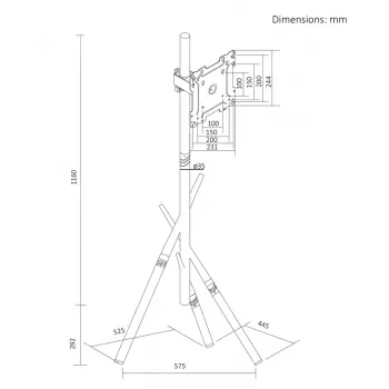 Maclean MC-181 W stojan na TV 27-55 inch, VESA do 200x200, 60 kg, bílý