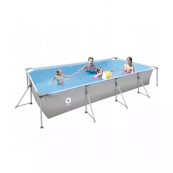 AVENLI 394x207x80 cm Rectangular Steel Frame Pool with Filter Pump, Ladder, Cover, and Ground Cloth