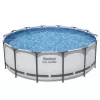 Nadzemní bazén Bestway 5612X Steel Frame 427 x 122 cm (14 ft x 48 in), kruhový rámový bazén s filtrační pumpou, žebříkem, krytem, podložkou a dávkovačem ChemConnect