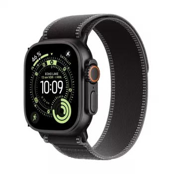 Chytré hodinky Apple Watch Ultra 3 GPS + Cellular 49 mm pouzdro Black Titanium s páskem Black/Charcoal Trail Loop M/L