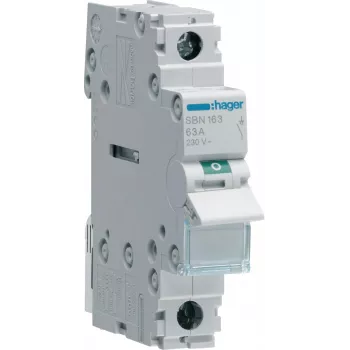 HAGER SBN163 modulární odpojovač 1P 63A 1 modul