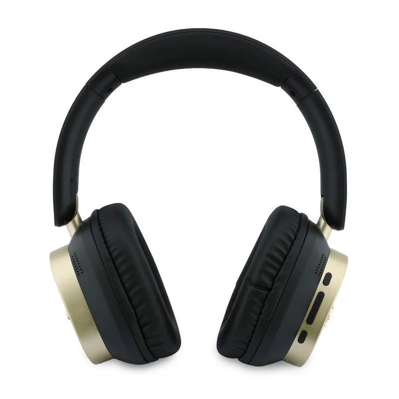 Guess Bluetooth over-ear sluchátka ENC Rectangle Metal Script černá