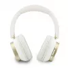 Guess Bluetooth ENC Rectangle Metal Script over-ear sluchátka bílá