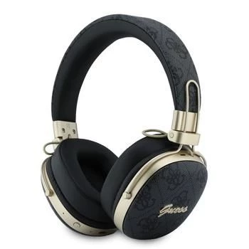 Guess over-ear Bluetooth sluchátka s ENC, Metal 4G Script Logo, černá