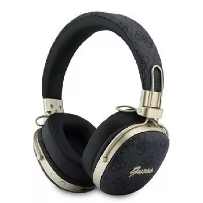 Guess over-ear Bluetooth sluchátka s ENC, Metal 4G Script Logo, černá