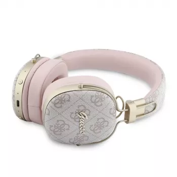 Guess over-ear Bluetooth sluchátka ENC Metal 4G Script Logo růžová