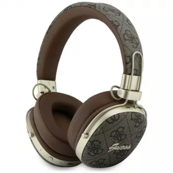 Guess GUE005462 Bluetooth Over-Ear Headphones with ENC, Metal Design, 4G Script Logo, Brown