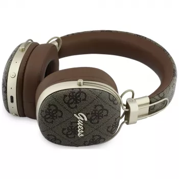 Guess GUE005462 Bluetooth Over-Ear Headphones with ENC, Metal Design, 4G Script Logo, Brown