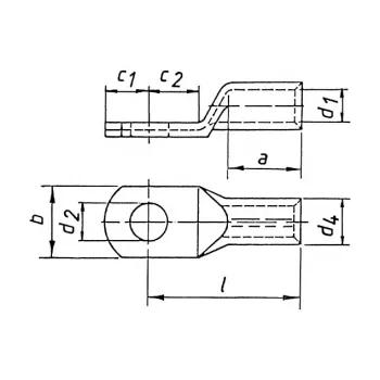 KLAUKE 104R6 Tubular Cable Lug, 25 mm², M6, Tin-Plated Copper, Grey