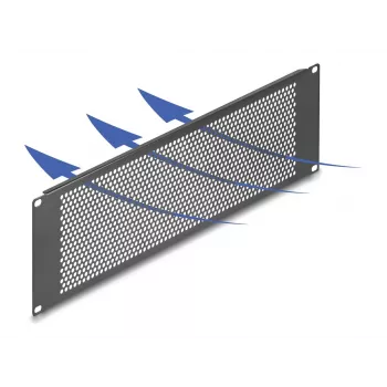 DELOCK 19 inch zaslepovací panel s kulatými otvory 3U černý