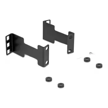 Delock Server Rack prodlužovací adaptér hloubky montážní sada pro prodloužení montážní hloubky až o 10 cm 1U černá