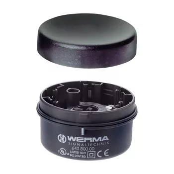 WERMA Signaltechnik KombiSIGN 71 trvalé světlo, černé pouzdro, čirá čočka, polykarbonát, IP65, průměr 70 mm, výška 66 mm, patice E14, max. 7 W, 640.800.00