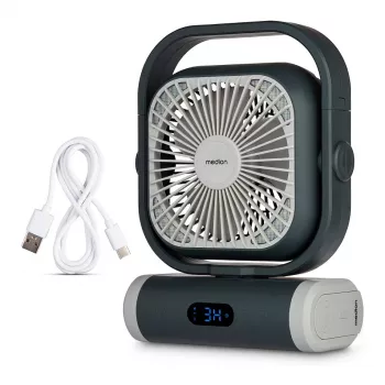 Kempingový ventilátor MEDION LIFE Camping Fan E10 TF (MD 12065) šedý/bílý
