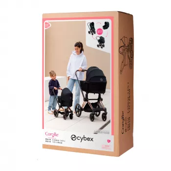 SIMBA-DICKIE Mon Grand Poupon 36-42 cm Cybex kočárek pro panenky (černá/rose gold)