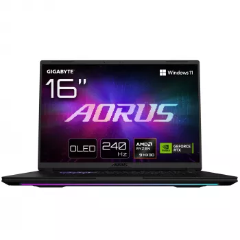 GIGABYTE AORUS MASTER 16 6YJM5DEE65SP notebook, 16 inch WQXGA OLED 240Hz, AMD Ryzen 9 9955HX3D, 32 GB DDR5, 2 TB SSD, GeForce RTX 5080 16 GB, Windows 11 Pro, německá klávesnice
