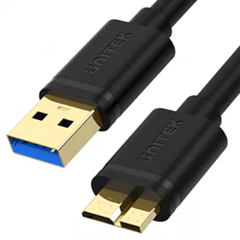 UNITEK USB 3.0 A samec na Micro B samec kabel 1m černý Y-C461GBK
