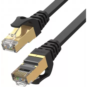 UNITEK Cat.7 SSTP Ethernet patch kabel 2m plochý černý