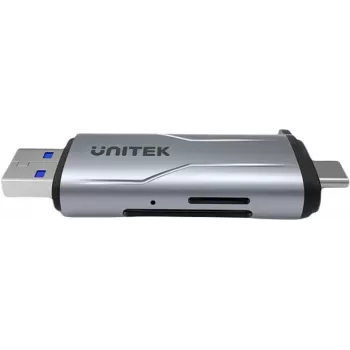 UNITEK SD/microSD čtečka karet USB-A 5Gbps/USB-C Space Grey