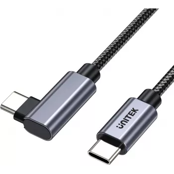 UNITEK USB-C kabel 90° úhlový PD 100W 0,5m černý
