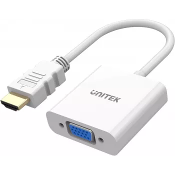 UNITEK HDMI na VGA adaptér, Full HD 1080p, 60Hz, bílý