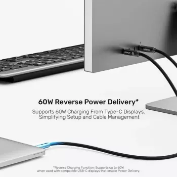 UNITEK USB-C aktivní optický kabel 5m - 10Gbps, PD 60W, 8K@30Hz, černý