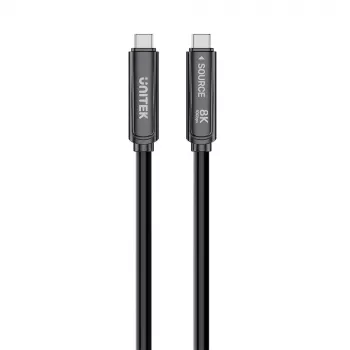 UNITEK USB-C aktivní optický kabel 15m - 10Gbps, PD60W, 8K@30Hz, černý